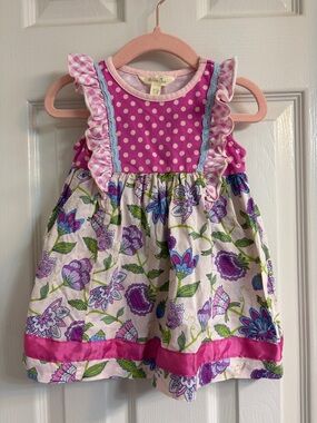 Matilda Jane Pink & Purple Floral Ruffle Dress